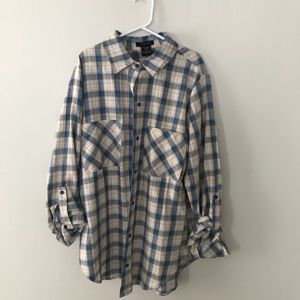 Long Sleeve Plaid Button Down Shirt